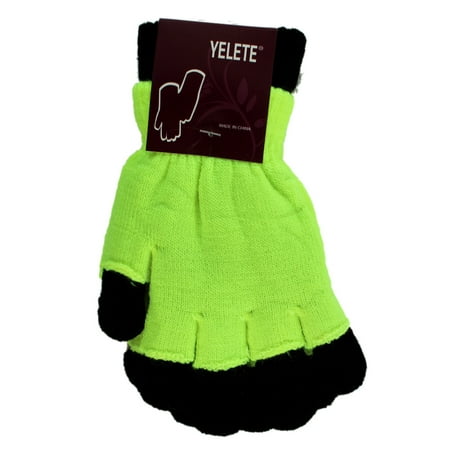 Neon Yellow Yelete Rebel Gloves  Full Finger & Fingerless Glove Combo Pack