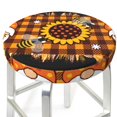thumbnail image 3 of Daiia Sunflower Gnomes and Bees Stool Covers Round,Round Bar Stool Covers Waterproof Bar Chair Covers Washable Stool Cushion Slipcover for 12-14 Inch Chair-12 inch, 3 of 7