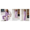 thumbnail image 6 of Womens 2 Piece Outfits Long Sleeve Crewneck Tops and Wide Leg Pants Set Casual Tracksuits with Pockets, 6 of 9