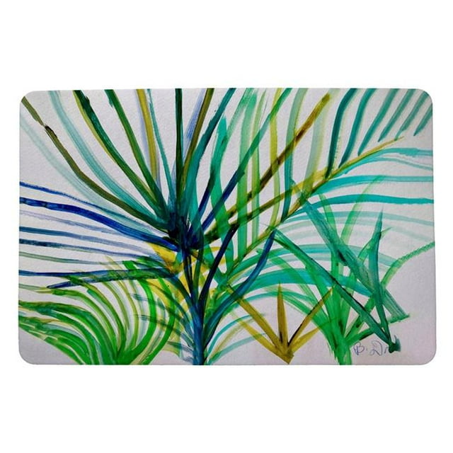 Betsydrake DM1157 18 x 26 in. Teal Palms Door Mat