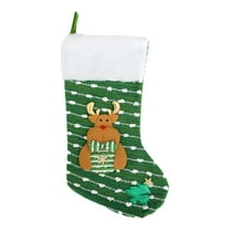 chaungfeng Christmas Stocking Ornament, Large Gift Bag Decor, Plush Hanging Tree Pendant, for Festival Arrangement, Party Display, Gift Giving, 10x17 Inches