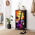 thumbnail image 6 of Modern Dresser for Bedroom with 4 Storage Drawers Graffiti Music Fashion Colorful Microphone Painting Hip Hop Lovers Dressers Chest of Drawers Steel Framed Fabric Closet Organizers for Entryway, 6 of 8