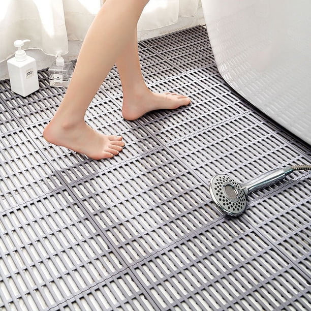 Alfombrilla de baño antideslizante impermeable y adhesiva de color gris