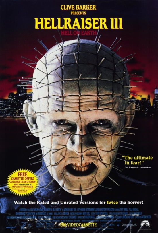 HELLRAISER MOVIE POSTER 24X36 new free shipping 