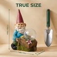 thumbnail image 3 of MEHOOM Solar Crack Lamp Gnome Statues, Resin Gnome Statues Holding Solar LED lights, Outdoor Statue Decoration and Lawn Ornament - Funny Garden Gnomes for Outdoor Courtyards, Porches or Home Decor, 3 of 8