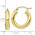 thumbnail image 3 of 10K Yellow Gold Polished 4mm Tube Hoop Earrings (21.38 X 19.82) Made In Peru 10t1163, 3 of 6