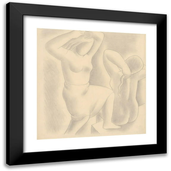 Mikuláš Galanda 12x12 Black Modern Framed Museum Art Print Titled - The Morning (1929)