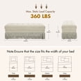 thumbnail image 3 of Dayalane 47" Beige Chenille Upholstered Bench for Bedroom End of Bed, Mid-Century Fringe Ottoman Footrest for Living Room, Entryway, Window Side Bench, 3 of 10