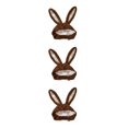 thumbnail image 1 of VONKY Cute Rabbit Hat with Adjustable Ears Warm Animal Soft Plush Brown 55cm 3Set, 1 of 6