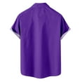 thumbnail image 3 of Rrunsv Mens Shirts Men's Short Sleeve Dress Shirts Print Shirt Casual Button Down Shirts with Pocket Purple,A, 3 of 3