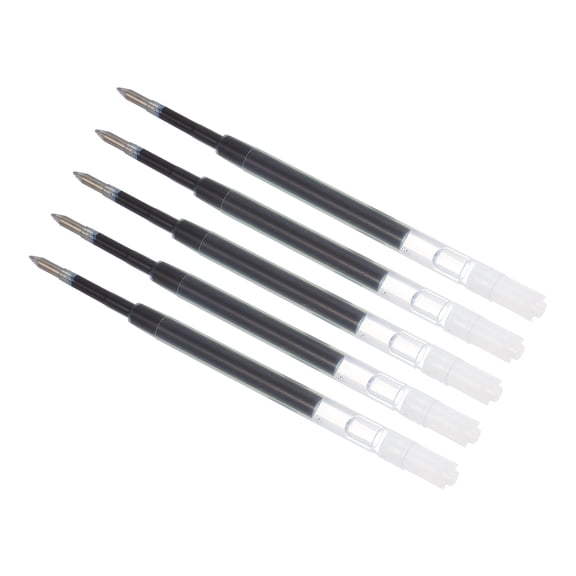 Uxcell 0.5mm Pen Ink Refills, 5 Pcs 3.9" Ballpoint Refill Fine Point Metal Compatible Replaceable Replacement for Retractable Pen Writing Office, Blue Black