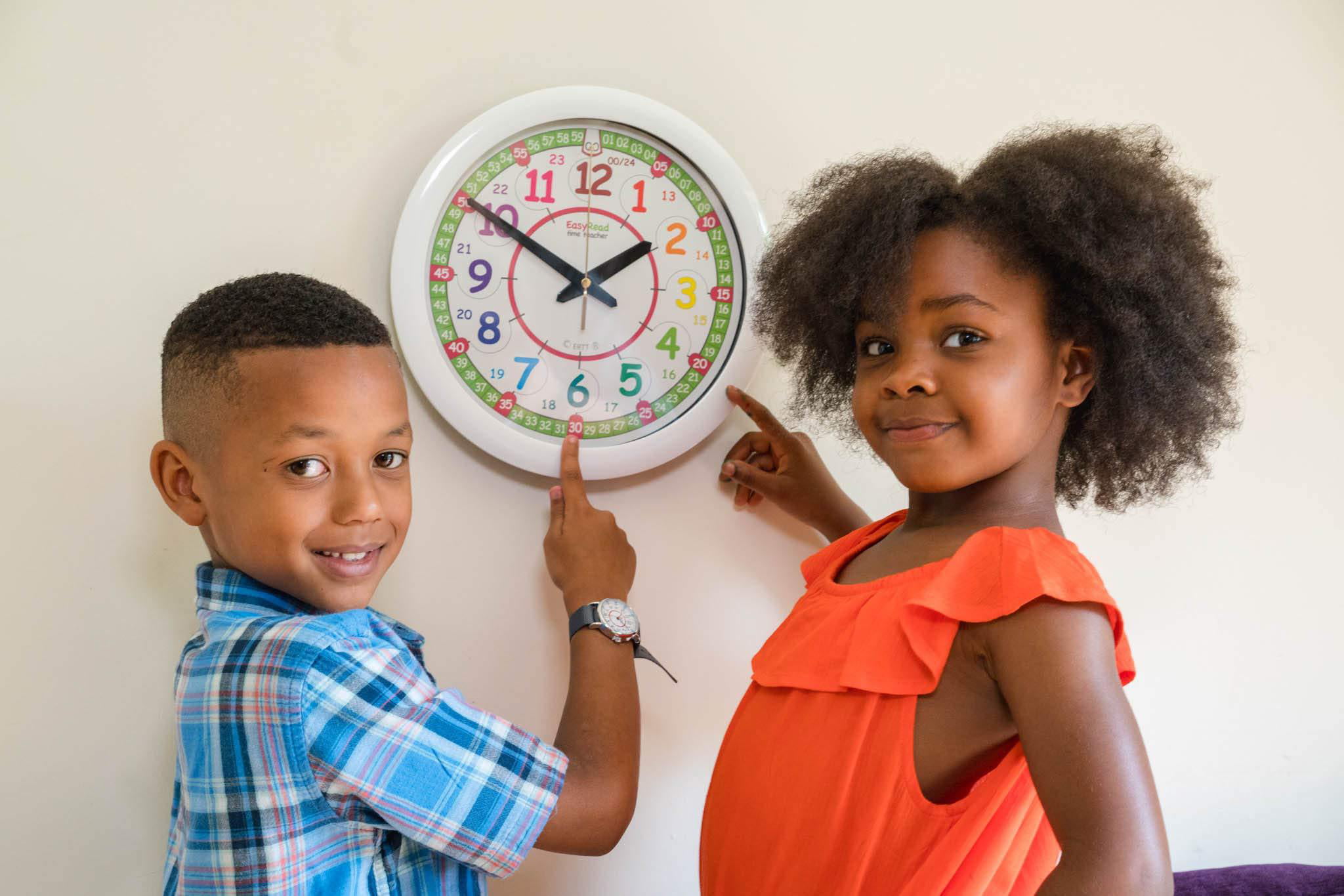 Enfants Horloge Murale Time Teacher Enfants Horloge Murale Silencieux Chambre Horloge murale 30 cm 