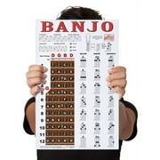 Laminated Banjo Chord, Fretboard Note, and Roll Chart - Open G Tuning - 11"x17" Easy Instructional Poster for Beginners - Chords & Notes & Rolls - A New Song Music