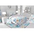 thumbnail image 6 of 7Pcs Twin Comforter Set with Sheets, Cute Dolphin Marine Life Bedding Bed in a Bag Bedding - 1 Comforter, 1 Flat Sheet 1 Fitted Sheet 2 Pillowcases 2 Throw Pillow Covers, 6 of 6