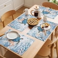 thumbnail image 5 of Turtle Placemats Set of 6 Blue Coastal Starfish Ocean Coral Nautical Place Mats Indoor Wipeable Table Mats Washable Cloth Dining Table Placemats for Kitchen Holiday Party Home Decor 13x19 Inch, 5 of 9