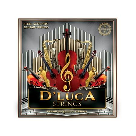 D'Luca Steel Acoustic Guitar Strings 6 Pcs Set (Best Strings For 8 String Guitar)