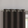 thumbnail image 5 of Angela Shiny Embossed Texture Grommet Room Darkening Window Curtain Panel 52 W x 84 L inch, 2-Pack Black, 5 of 6