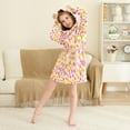 thumbnail image 3 of FORMRS Niños Bathrobe Unisex Hooded Robe Soft Plush Pajamas Sleepwear, Size 10-12T, Yellow Stars Pattern, 3 of 7