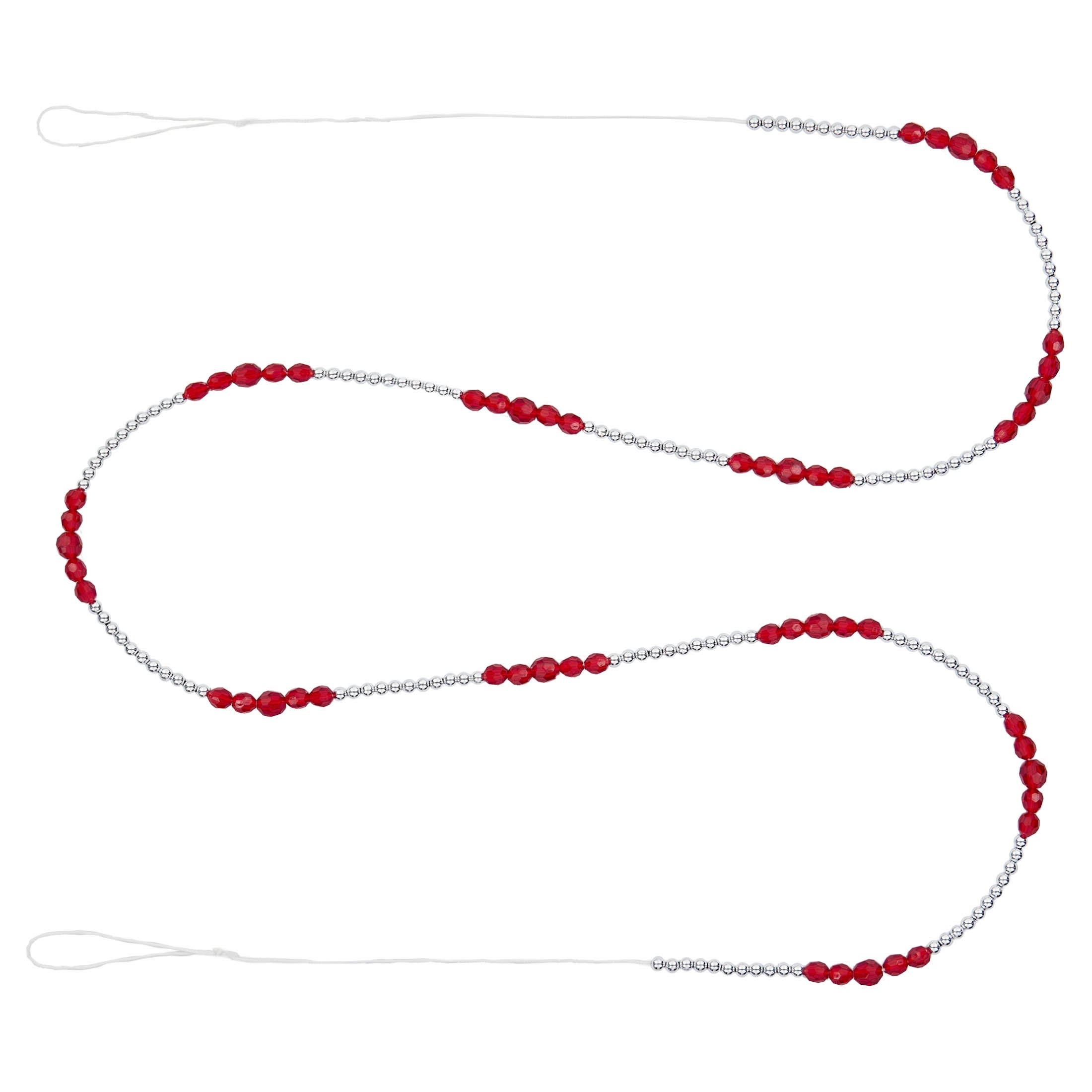 Plastic Bead Mini Christmas Garland, Red and Silver, 6', by Holiday Time