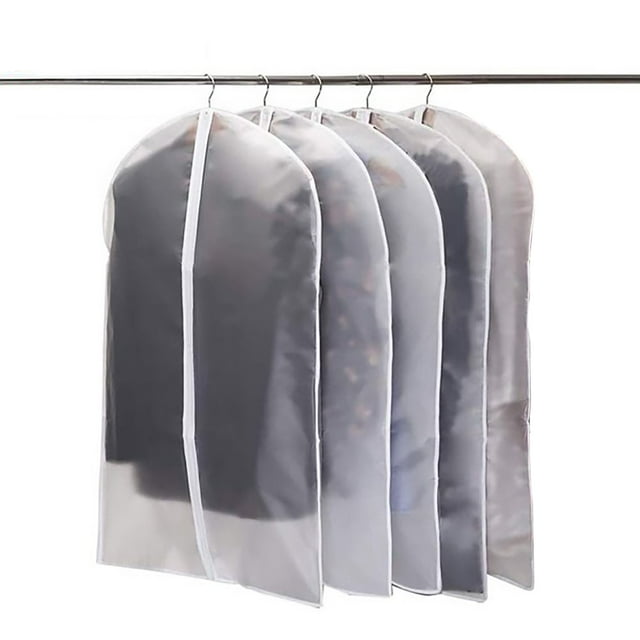 Grands Sacs Transparents de Rangement pour Vêtements, Lot de 5, Housses Suspendues Anti-Mites pour Robes pour l'Organisation de Garde-Robe de Voyage
