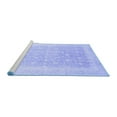 thumbnail image 2 of Ahgly Company Machine Washable Indoor Square Abstract Blue Modern Area Rugs, 4' Square, 2 of 4