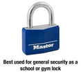thumbnail image 5 of Master Lock Laminated Padlock with Brass Body and Blue Cover, Key Lock Type, 5 of 5