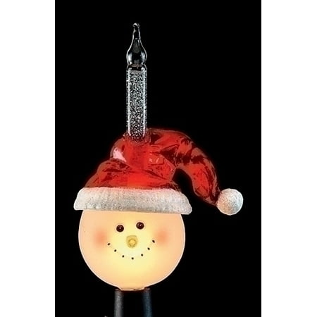 7 quot snowman head with santa hat christmas bubble night night light hat