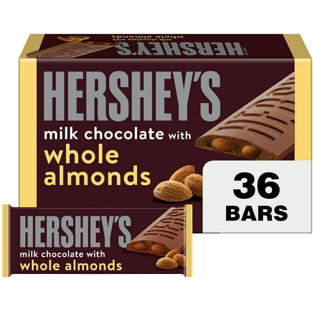 UPC 034000241002 product image for Hershey s Milk Chocolate with Whole Almonds Candy  Bars 1.45 oz  36 Count | upcitemdb.com