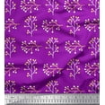 thumbnail image 1 of Soimoi Purple Japan Crepe Satin Fabric Berries Leaves Print Fabric by the Yard 42 Inch Wide, 1 of 3