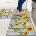 thumbnail image 2 of Sunflower Kitchen Rugs and Mats Anti Fatigue, Sunflower Kitchen Mat Cushioned Anti Fatigue 2 Piece Set and Gray Kitchen Floor mat for in Front of Sink for Home Kitchen Decor or Office 17"x30"+17"x47", 2 of 6