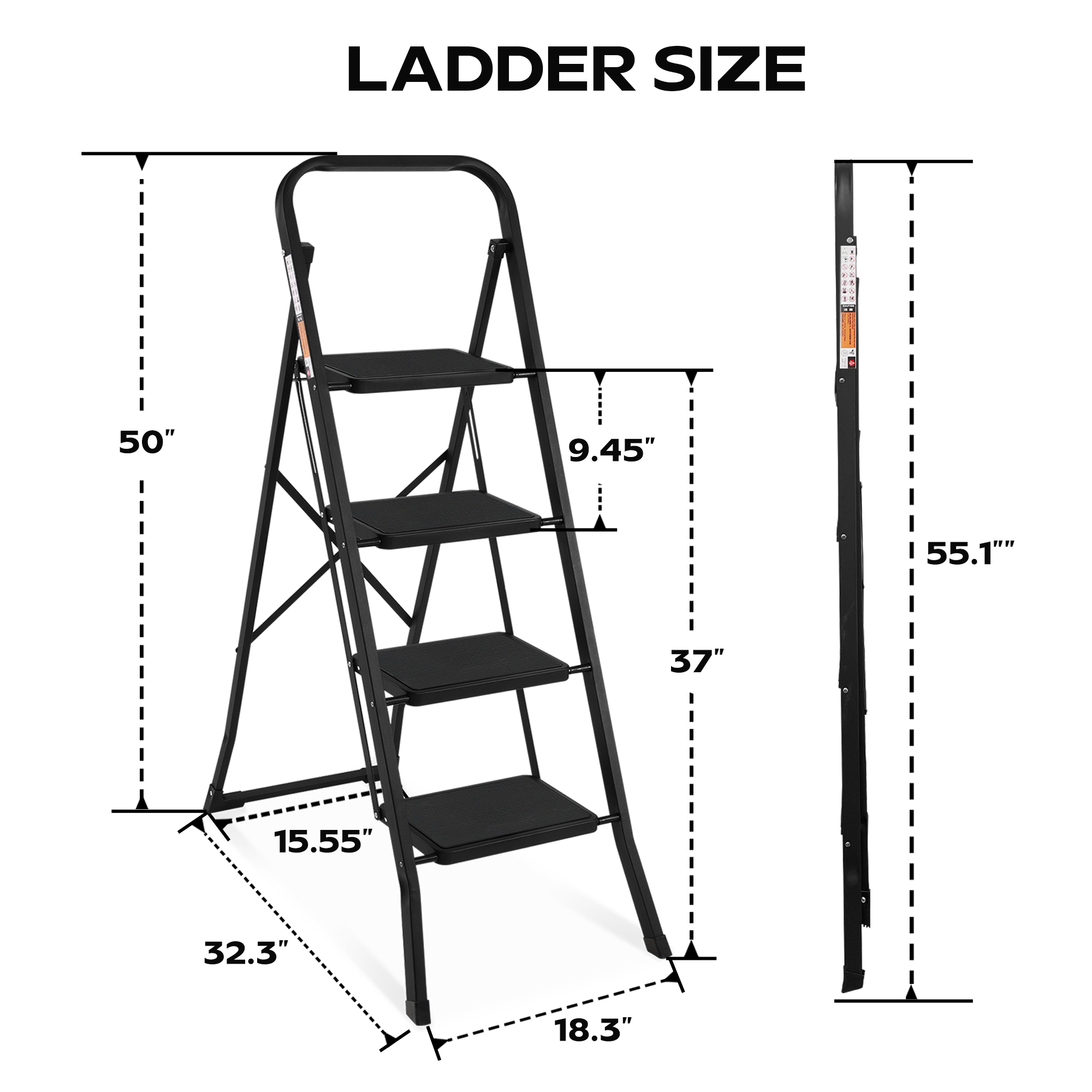 Primy 4-Step Folding Ladder, 350 Lb Capacity photo 7