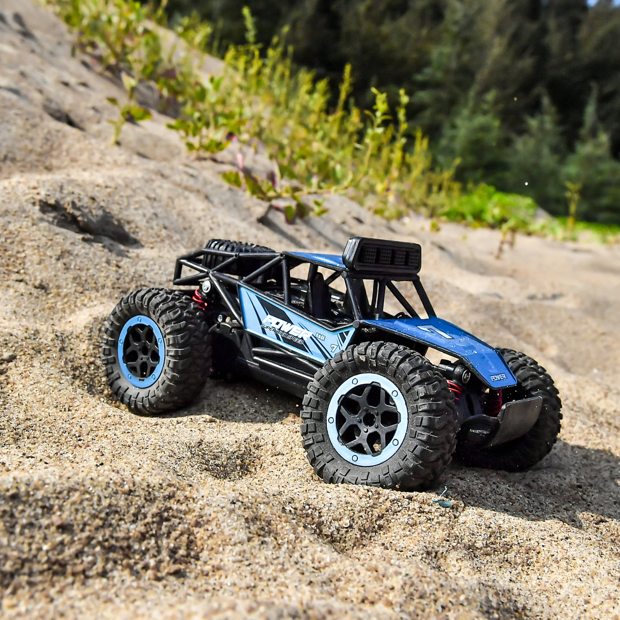 YCFUN Remote Control Cars for Kids, 1:20 Scale RC Monster Trucks with Lights, All Terrain off Road RC Cars for Kids 3-6 6-12