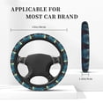 thumbnail image 3 of Cauagu Starry Sky Moon Wolf Leader Print Car Steering Wheel Cover - Universal Car Accessory for Diverse Cars for Steering Wheel with a Diameter of 14.5"-15", 3 of 7