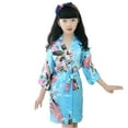 thumbnail image 2 of KYAIGUO 1-13T Girls Floral Silk Kimono Robes for Kids Toddler Wedding Bridesmaid Robes Dressing Gown Nightgown Silky Satin Floral Short Kimono Robe Baby Spa Sleeping Gown Bathrobe, 2 of 11
