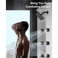 thumbnail image 4 of DOMETOUR Daul Square Rain Shower Head with Handheld Spray & 6 Body Massage Jets, Thermostatic Shower System Bathroom Shower Set, Black, 4 of 9
