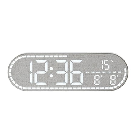 Melvexa Digital Alarm Clock 9.85, Full-Screen Display with Adjustable Brightness, for Bedroom Office Living Room Desktop, Gray