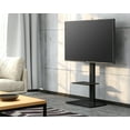 thumbnail image 3 of FITUEYES Tall Floor TV Stand with Swivel Mount, Corner TV Stand for 32 to 65 inch, Fit Samsung Vizio TCL LED LCD Flat Screen TVs, Height Adjustable Black TV Mount for Small Room, TT207001MB-1, 3 of 7
