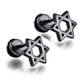 thumbnail image 2 of Fate Of Acero inoxidable Hombres Mujeres Stud Pendientes Negro jinwen Pendientes, 2 of 4