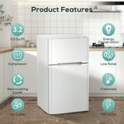 AUSEO 3.5 Cu.ft Adjustable Temperature Refrigerator, White, 50.82 lbs