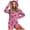 Hot Pink, variant on Dianli Gifts Printed Hooded Onesie Cozy Ear Zipper Jumpsuit Women's Warm Long Sleeve With Shorts Plush Hooded Romper Pocket Sleepwear Cute Ear Hood Home Lounge Cozy Romper