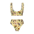 thumbnail image 6 of Rocae Beautiful Bright Birds And Flowers for Bikini Set for Women Two Piece Sexy High Swimsuits Split Crossover Bikini Large, 6 of 9