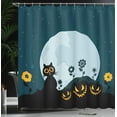 thumbnail image 4 of Ambesonne Cat Shower Curtain, Kitty Under Moon, 69"Wx70"L, Black Blue, 4 of 5