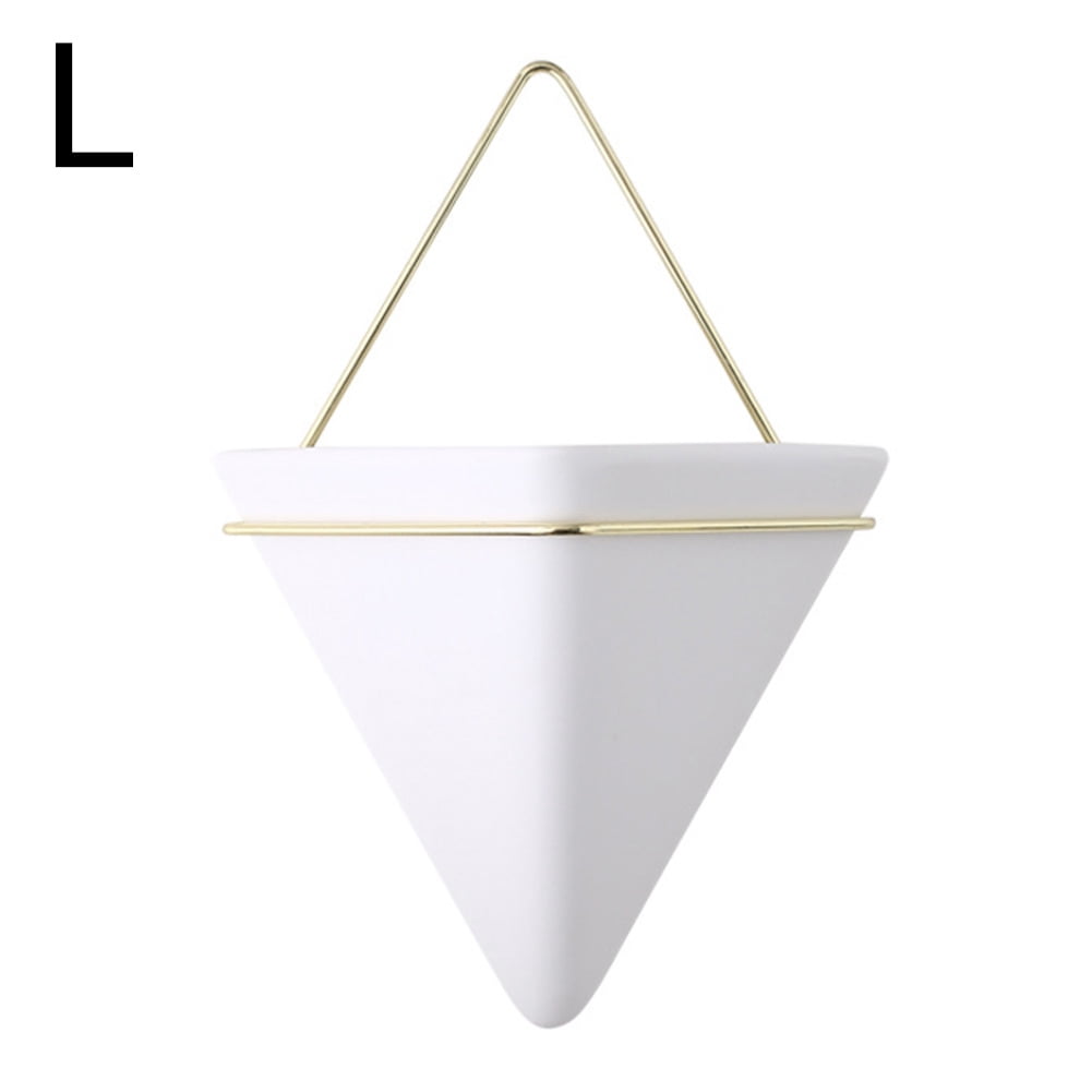 CAROOTU Simple Container Iron Vases Ceramic Self Water-Absorbing Planter Nordic Succulent Plant Wall Mounted