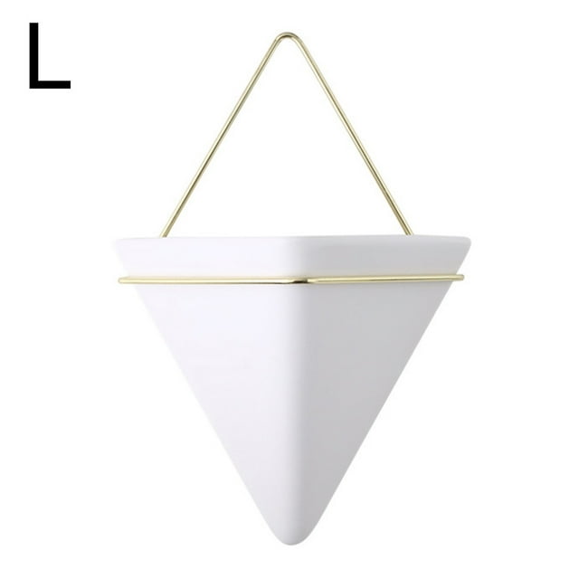 CAROOTU Simple Container Iron Vases Ceramic Self Water-Absorbing Planter Nordic Succulent Plant Wall Mounted
