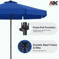 thumbnail image 5 of ABCCANOPY 9ft Outdoor Market Hand Push Patio Umbrella With Hanging Edge,12+Colors, Blue, 5 of 8