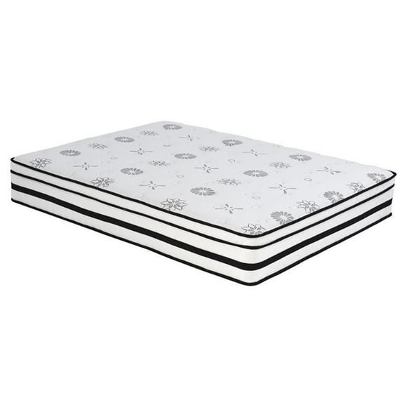 Lexicon Homelegance Bedding 12" Fabric California King Hybrid Mattress in White