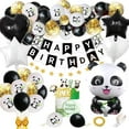 thumbnail image 1 of Decoraciones de fiesta de panda de YANSION para niños, pancarta de feliz cumpleaños, globos de panda, adornos para cupcakes para fiesta de cumpleaños con temática de panda, baby shower, 1 of 7