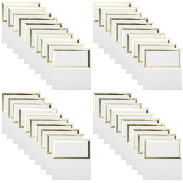 100 tarjetas de papel para mesa de comedor, tarjetas de nombre, tarjetas de lugar en blanco para fiestas, tarjetas de nombre para mesa de comedor, tarjetas de nombre en blanco para bricolaje