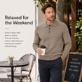 thumbnail image 5 of AZoiNM Men's Long Sleeve V-Neck Knit Polo Sweater, Soft Solid Color Pullover Sweater with 3-Button Placket, Ribbed Cuffs and Hem, Business Casual Sweater for Work and Daily Wear, 5 of 7