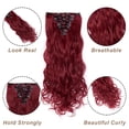 thumbnail image 2 of My-Lady 17-24Inch 8Pcs/set 18Clips in Long Wavy Synthetic Hair Extension Fiber Thick Double Weft Hair Hairpieces for Women Full Head Highlights Brown Black, 2 of 8